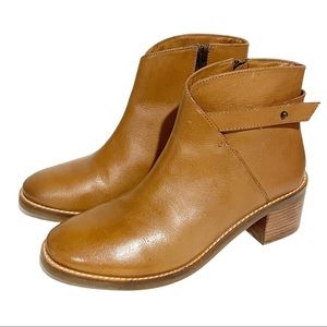 Fat Face Womens Size 38 Brown Leather Heeled‎ Ankle Boots